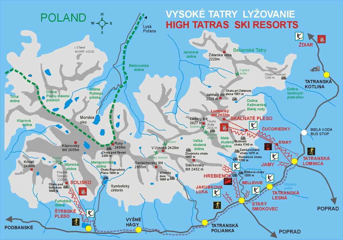 magas tátra térkép Síelőknek/Snowboardosoknak | .magas tatra.hu magas tátra térkép